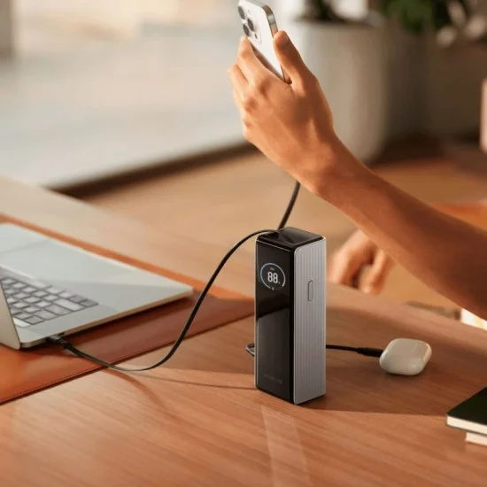 Ecoflow rapid power bank (25,000mah, 170w, 100w built-in and retractable cables) - Silver